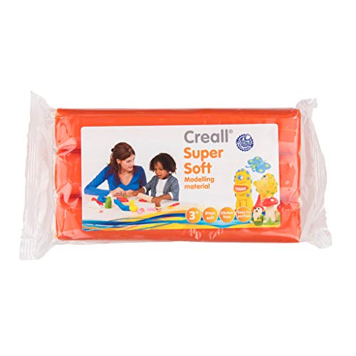 Creall Supersoft Knetmasse Orange, 500g Nachfüllpackung | Superweiche, dauerhafte Modelliermasse | Auf Wachsbasis, trocknet nicht aus | Für Kinder & Erwachsene | Made in Holland von Creall