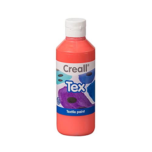 Creall Textil- & Stoffmalfarbe | Orange 250 ml | Waschmaschinenfest nach Fixierung | Für T-Shirts, Jeans, Schuhe, Stofftaschen, Möbel & Autoinnenraum/Dachhimmel von Creall