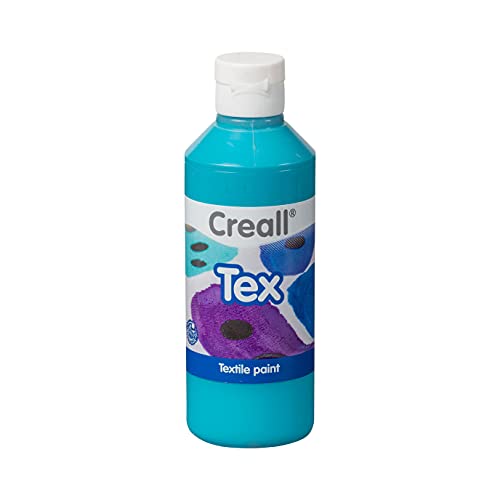 Creall Textil- & Stoffmalfarbe | Türkis 250 ml | Waschmaschinenfest nach Fixierung | Für T-Shirts, Jeans, Schuhe, Stofftaschen, Möbel & Autoinnenraum/Dachhimmel von Creall