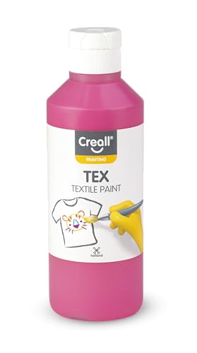 Creall Textil- & Stoffmalfarbe | Zyklamen 250 ml | Waschmaschinenfest nach Fixierung | Für T-Shirts, Jeans, Schuhe, Stofftaschen, Möbel & Autoinnenraum/Dachhimmel von Creall