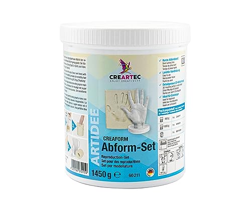 CREARTEC Abform Set - für das Abformen von Kinder- und Erwachsenenhände - 1450g - Made in Germany von Creartec