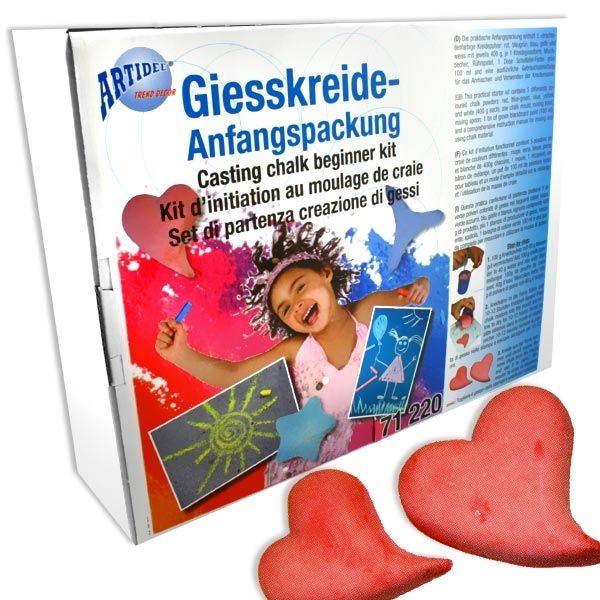 Giess-Kreide Set, mit 5 Kreidefarben auch zum Mischen, Schultafel-Farbe für die eigene Tafel, Giessform Giess-Kreide Set, mit 5 Kreidefarben auch zum Mischen, Schultafel-Farbe für die eigene Tafel, Giessform von Creartec