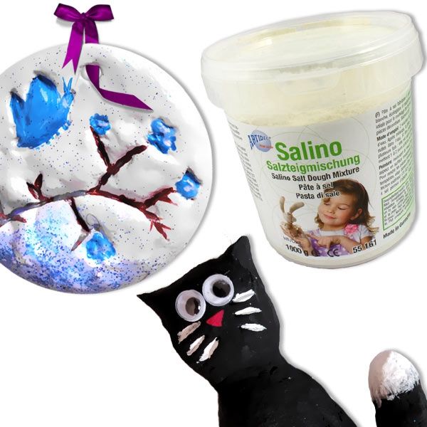 Salino Salzteigmischung - natur, 1kg, zum Modellieren und Basteln von Creartec