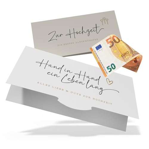 Creatastic® - Hochzeitskarte Geldgeschenk Hochzeit [gefühlvolle Klappkarte und Mappe] DIN lang | Hochzeitsgeschenk Geld | Geldgeschenke zur Hochzeit Karte | Glückwunschkarte von Creatastic