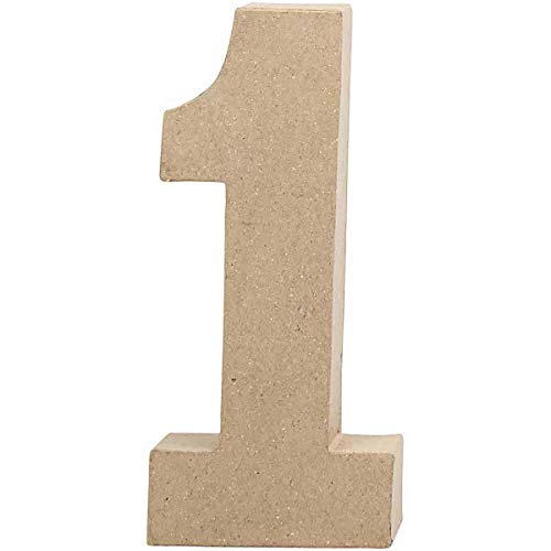 Create Crafts Creativ 26629 Pappmaché Nummer 1, 20 cm, Beige von Create Crafts