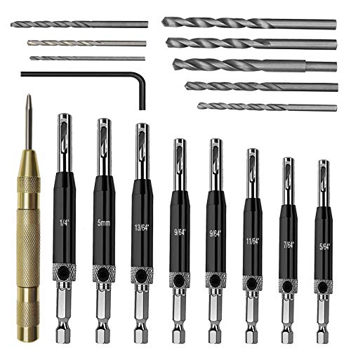 Create idea 18-teiliges Scharnierbohrer-Set, selbstzentrierende Bohrer, Zentrierbohrer, L-Schl?ssel mit bohrern f?r Holzbearbeitung, T?ren, Fenster, Schr?nke, Schubladen, Bohrwerkzeuge Create idea 18-teiliges Scharnierbohrer-Set, selbstzentrierende Bohrer, Zentrierbohrer, L-Schl?ssel mit bohrern f?r Holzbearbeitung, T?ren, Fenster, Schr?nke, Schubladen, Bohrwerkzeuge von Create idea