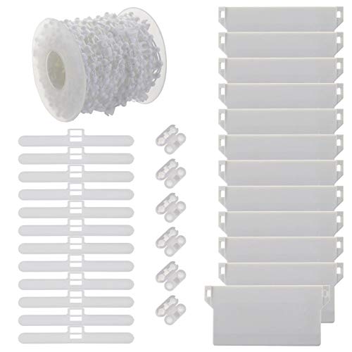 Create idea 31-teiliges Zubehör-Set für vertikale Jalousien, 89 mm, vertikale Aufhänger, 10 m Kette und Verbindungsstück aus Kunststoff, DIY von Create idea