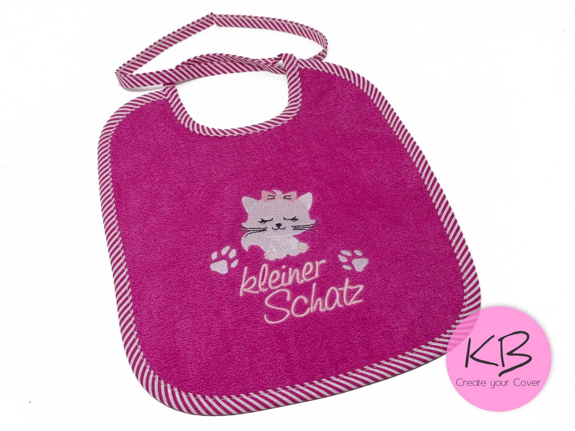 Lätzchen Zum Binden Mit Namen Und Motiv Katze, Geschenk Zur Geburt, Babyparty, Taufgeschenk, Babylätzchen Personalisiert Lätzchen Zum Binden Mit Namen Und Motiv Katze, Geschenk Zur Geburt, Babyparty, Taufgeschenk, Babylätzchen Personalisiert von CreateyourCover