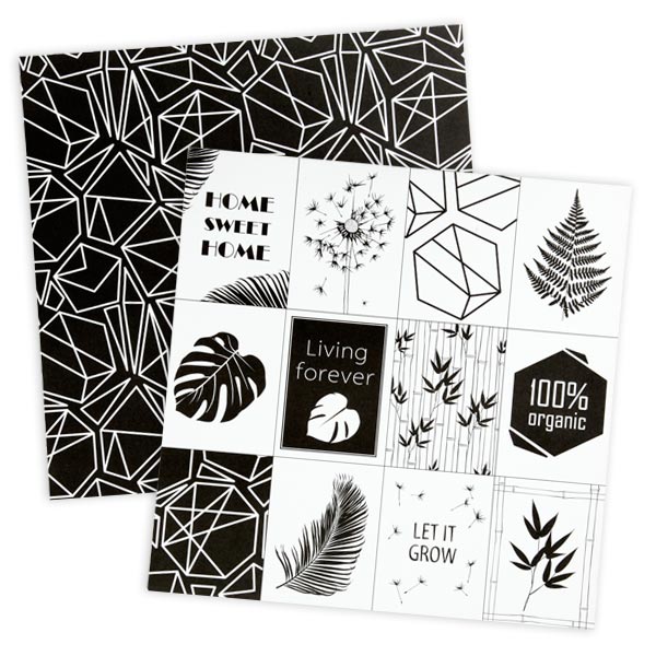 5 Blatt Design-Papier in Schwarz-Weiß, 30,5cm x 30,5cm 5 Blatt Design-Papier in Schwarz-Weiß, 30,5cm x 30,5cm von Creativ Company