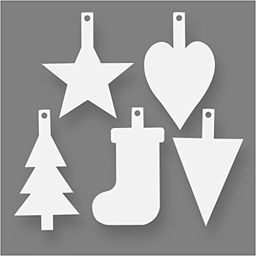 Creativ Company 238810 Christbaumschmuck "Christmas tree ornament weiß", 15 Stück (Christmas Tree Ornament), weiß, 205 mm, 265 mm von Creativ Company
