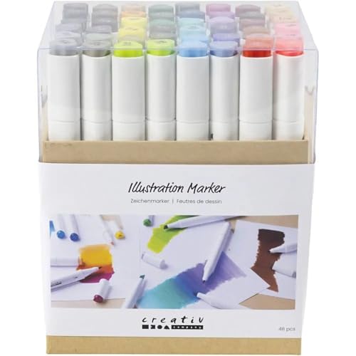 Creativ Company Alkoholmarker Set - 48 Farben Filzstifte zum Zeichnen Creativ Company Alkoholmarker Set - 48 Farben Filzstifte zum Zeichnen von Creativ Company
