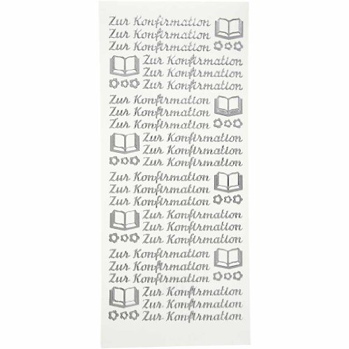 Creativ Company Konturensticker, Blatt 10x23 cm, Silber, Zur Konfirmation, 5 Blatt von Creativ Company