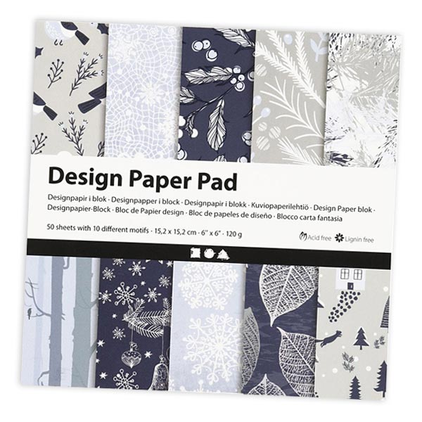 Design-Papier Block in Grautönen mit 50 Blatt, 15cm x 15cm Design-Papier Block in Grautönen mit 50 Blatt, 15cm x 15cm von Creativ Company