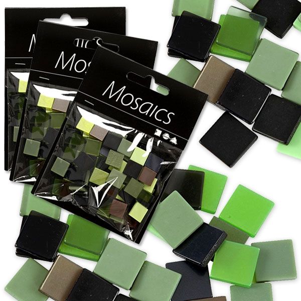 Großpack Mosaiks, 1 Packung mit 75g, Mosaiksteinchen in tollen Grüntönen von Creativ Company