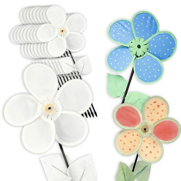 Großpack Windrad Blumen 10 Stück, Kinder-Windmühlen zum Bemalen Großpack Windrad Blumen 10 Stück, Kinder-Windmühlen zum Bemalen von Creativ Company