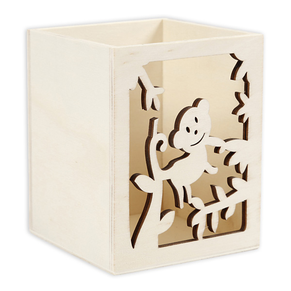 Holzlaterne "Affe", 1 Stück, 10cm x 8cm x 8cm Holzlaterne "Affe", 1 Stück, 10cm x 8cm x 8cm von Creativ Company