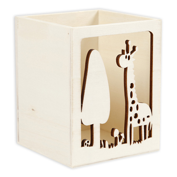 Holzlaterne "Giraffe", 1 Stück, 10cm x 8cm x 8cm von Creativ Company