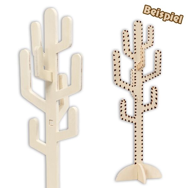 Kaktus aus Holz zum anmalen und verzieren, 38cm x 12cm