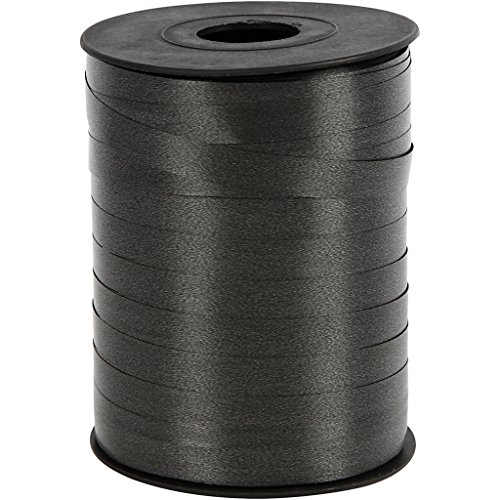 Kräuselband, B: 10 mm, schwarz, glänzend, 250m von Creativ Company