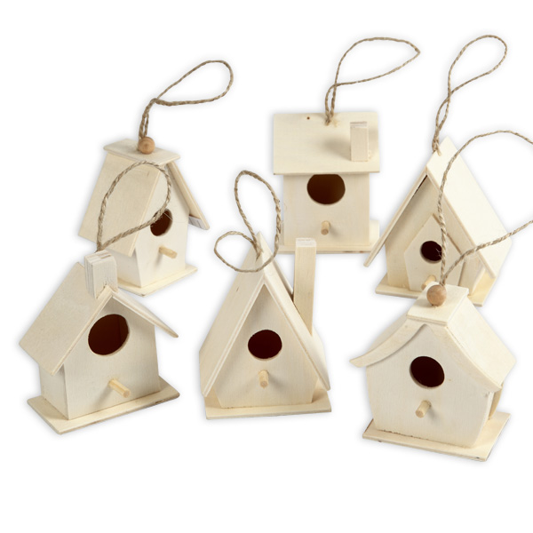 Mini-Vogelhäuschen zum Bemalen, 6er Pack Mini-Vogelhäuschen zum Bemalen, 6er Pack von Creativ Company