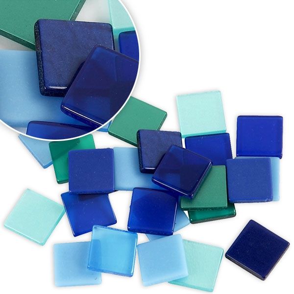 Mosaiksteine in Blautönen 25g, ca.&nbsp;100 Mosaiksteinchen, je 1 x 1 cm von Creativ Company