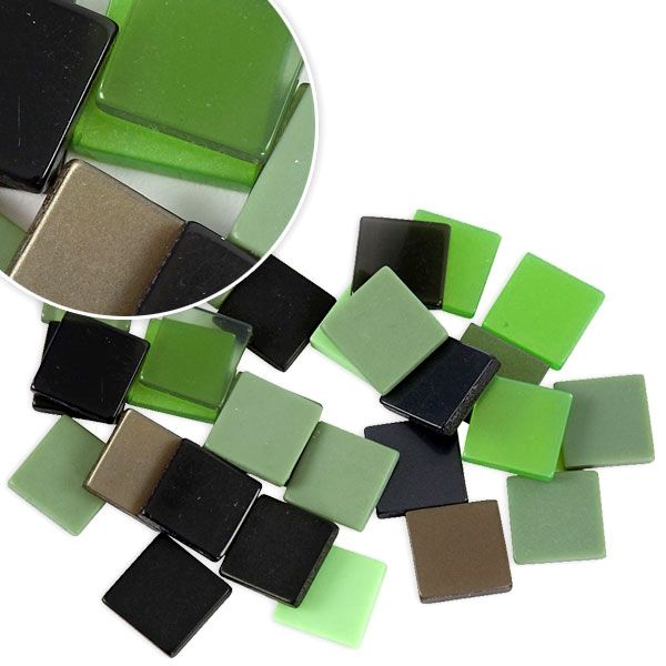 Mosaiksteine in Grüntönen, 25g, ca. 100 Mosaik-Quadrate aus Resin, 1cm von Creativ Company