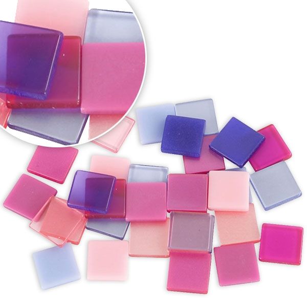 Mosaiksteine in Lila-Pink, bildschöne Mosaiksteinchen, je 1x1 cm, 25g von Creativ Company