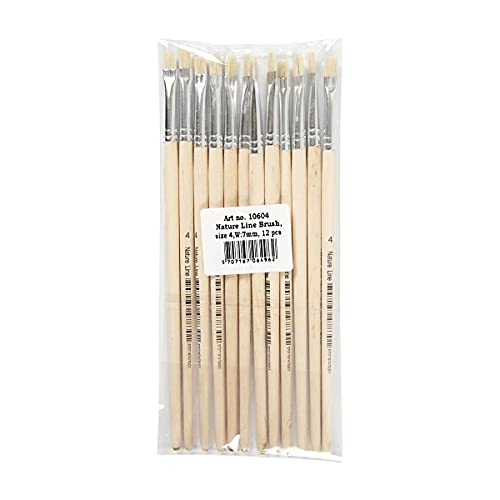 Naturlinie Pinsel, Größe 4, B: 7 mm, kurzer Griff, 12 Stück Naturlinie Pinsel, Größe 4, B: 7 mm, kurzer Griff, 12 Stück von Creativ