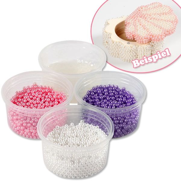 Pearl Clay® 3x Perlen, 1x Modelliermasse, Pink, Lila, Weiß von Creativ Company