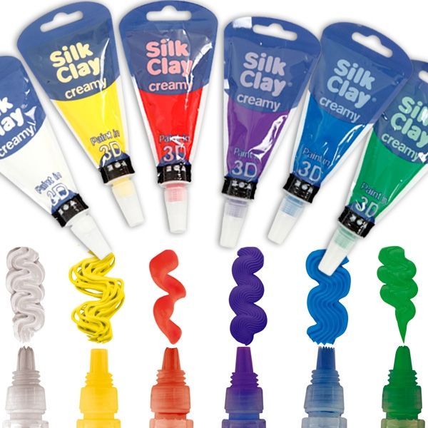 Silk Clay Creamy mit Spritztüllen, 6 Stück in verschiedenen Farben Silk Clay Creamy mit Spritztüllen, 6 Stück in verschiedenen Farben von Creativ Company