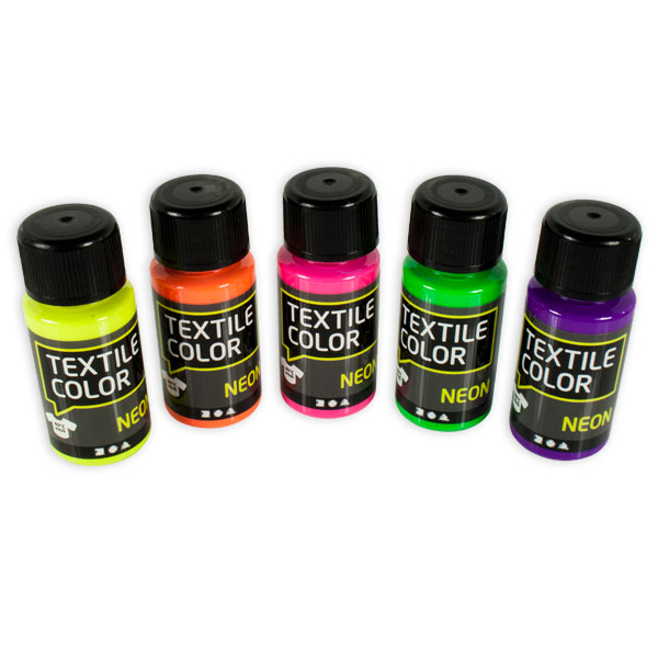 Stoffmalfarben-Set Neon, 5 Flaschen, für Bügelfixierung Stoffmalfarben-Set Neon, 5 Flaschen, für Bügelfixierung von Creativ Company