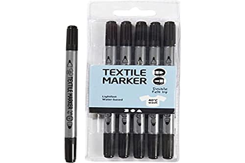 Textilmalstifte, Dicke 2,3+3,6 Strichstärke, schwarz, 6Stck. Textilmalstifte, Dicke 2,3+3,6 Strichstärke, schwarz, 6Stck. von Creativ