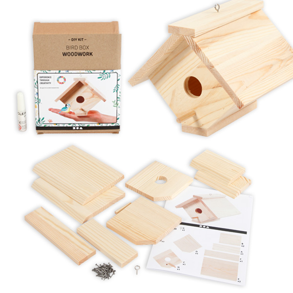 Vogelhäuschen Holzbausatz, 10-teilig + Nägel von Creativ Company