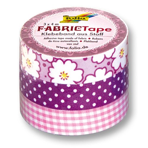 Fabric-Tape, Stoff Klebeband, 3 Rollen, Rosa [Spielzeug] von Creativ Discount