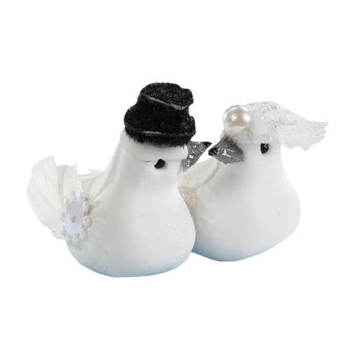 Hochzeits-Taubenpaar, 1 Paar im Beutel, ca. 5 cm [Spielzeug] von Creativ Discount