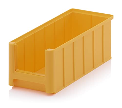 Creativ Ladenbau GmbH Sichtlagerkasten/Sichtbox/Stapelbox/Lagerbox/Sortierkasten/Sortierbox in Größe 3 lang, stapelbar, Farbe: gelb (Melonengelb ähnlich RAL1028) von Creativ Ladenbau GmbH
