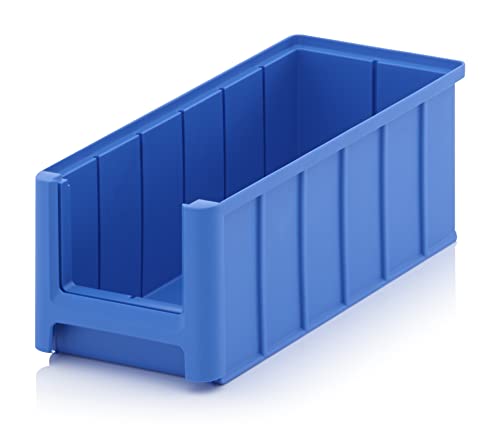 Creativ Ladenbau GmbH Sichtlagerkasten/Sichtbox/Stapelbox/Lagerbox/Sortierkasten/Sortierbox in Größe 3 lang,stapelbar,Farbe: blau (Himmelblau ähnlich RAL5015),Außenmaße L x B x H 32,5 x 15 x 12,5 cm von Creativ Ladenbau GmbH