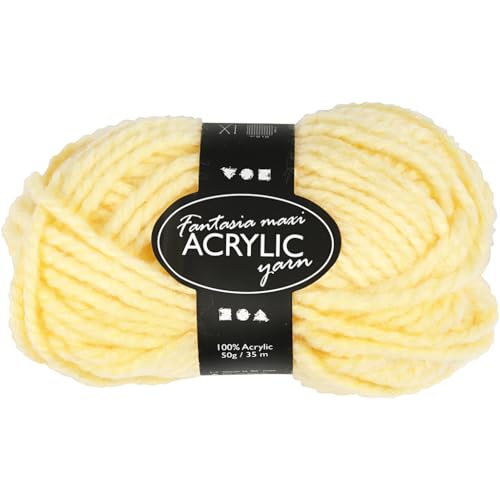 421878 Maxi-Acrylwolle, 50 g, 35 m, Hellgelb von Creativ