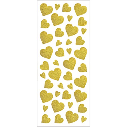 Aufkleber Herzen, Bogen 10x24 cm, ca. 84 Stück, gold, Herzen, 2 Bögen von Creativ
