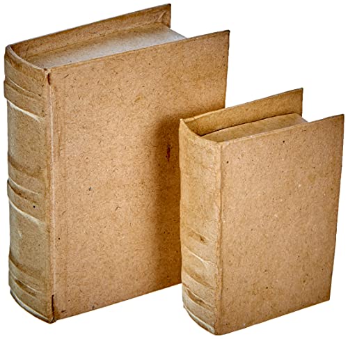 Create Crafts kreative Bücher aus Pappmaschee, 6 x 9 x 2 cm, 2 Stück, Braun, 265661 von Creativ