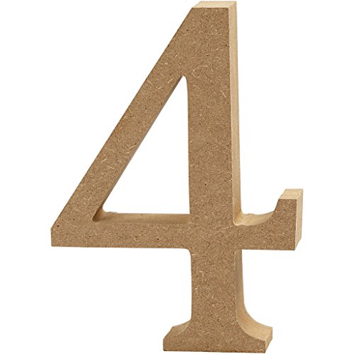 Creativ "10,2 cm MDF Nummer, braun, 13 x 2 cm von Creativ