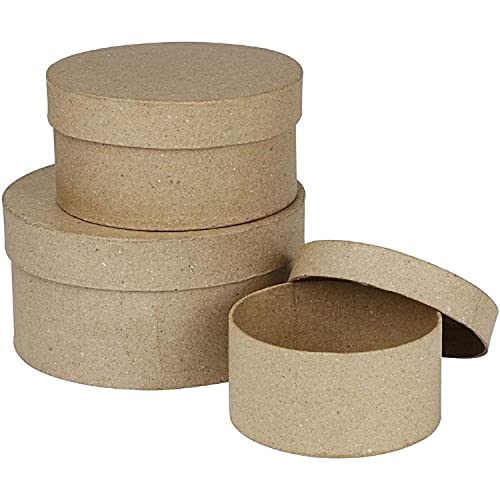 Creativ 263700 Pappmaché-Boxen, rund, 10 + 13 + 16 cm, Braun, 3 Stück Creativ 263700 Pappmaché-Boxen, rund, 10 + 13 + 16 cm, Braun, 3 Stück von Creativ