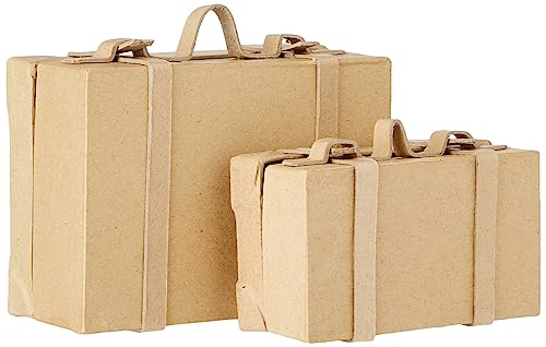 Creativ 263990 Mini-Koffer im Vintage-Stil aus Pappmaché, 2-teiliges Set, Beige Creativ 263990 Mini-Koffer im Vintage-Stil aus Pappmaché, 2-teiliges Set, Beige von Creativ