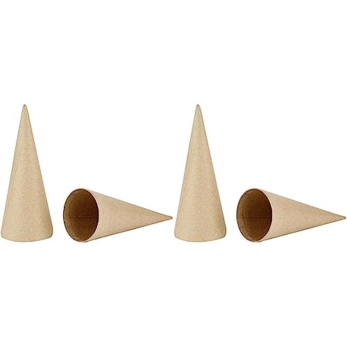 Creativ 265061 5 Kegel aus Pappmaché, 20 cm, Beige, 5 Stück (Packung mit 2) von Creativ