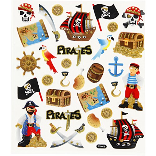 Creativ 28911 Ausgefallene Glitzer-Aufkleber, Bogen, 15 x 16,5 cm, Piraten, 1 Bogen Creativ 28911 Ausgefallene Glitzer-Aufkleber, Bogen, 15 x 16,5 cm, Piraten, 1 Bogen von Creativ