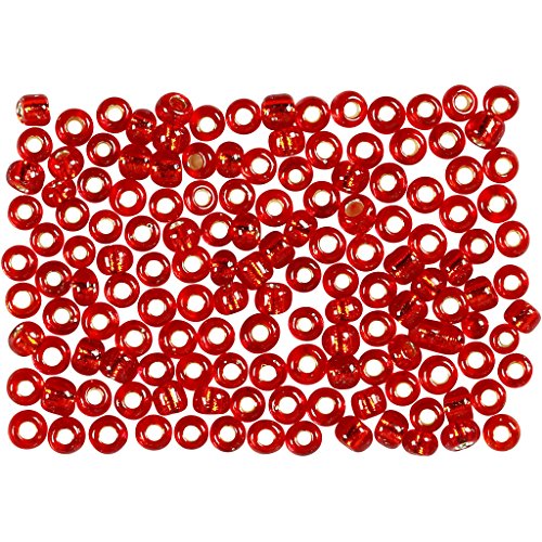 Creativ 683332 Rocailles-Perlen, rot metallic, Einheitsgröße von Creativ