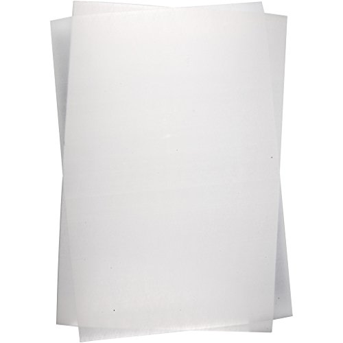 Creativ 79095 Schrumpffolie, Bogen 20x30 cm, glänzend transparent, 10 Blatt, Weiß von Creativ