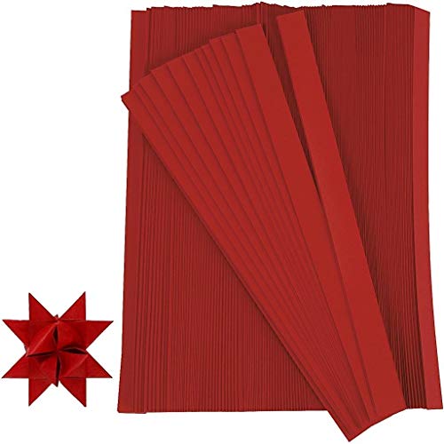 Creativ Company 20932 Papierstreifen zum Falten von Sternen, 500 Stück, Rot von Creativ