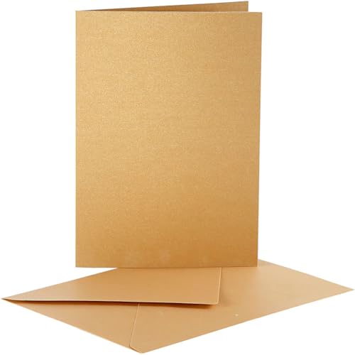 Creativ Company 23823 Karten und Umschläge, Perlglanz, 10 Stück, Goldfarben Creativ Company 23823 Karten und Umschläge, Perlglanz, 10 Stück, Goldfarben von Creativ