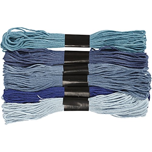 Creativ Company 6-teiliges Stickgarn-Sortiment, blaue Harmonie Creativ Company 6-teiliges Stickgarn-Sortiment, blaue Harmonie von Creativ